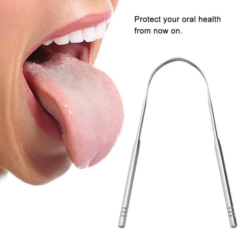 1Pcs Stainless Steel Tongue Scraper U-Shaped Metal 