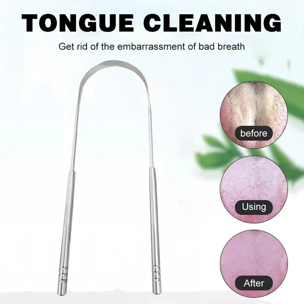 1Pcs Stainless Steel Tongue Scraper U-Shaped Metal 