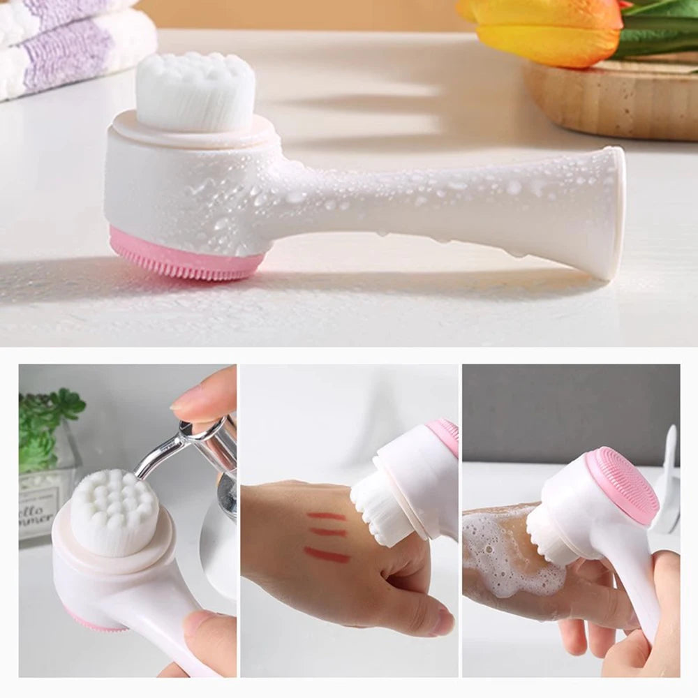 3D Double Side Face Washing Brush 