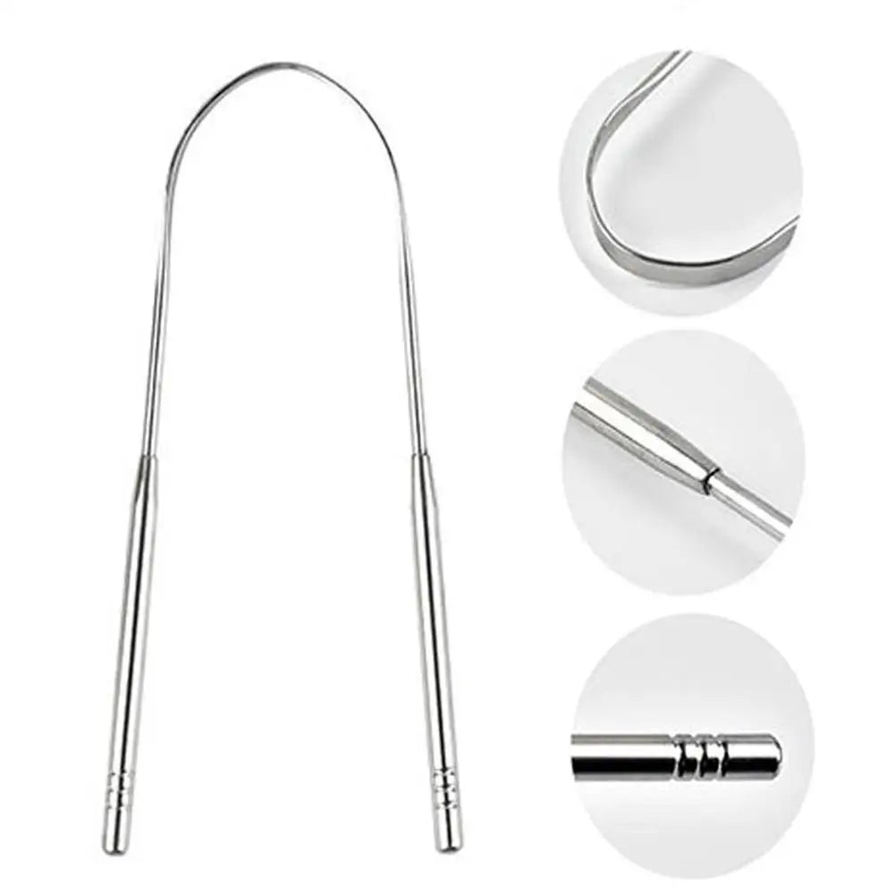 1Pcs Stainless Steel Tongue Scraper U-Shaped Metal 